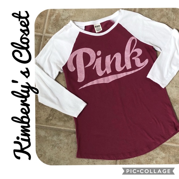 PINK Victoria's Secret Tops - 🌸🌼PINK🌼🌸 Baseball Tee